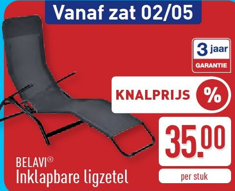 Inklapbare ligzetel