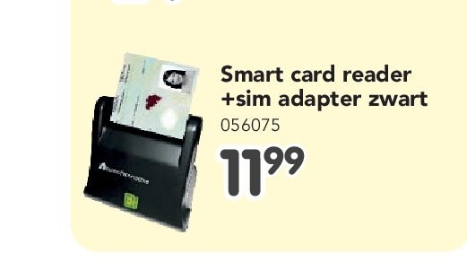 Smart card reader +sim adapter zwart 056075