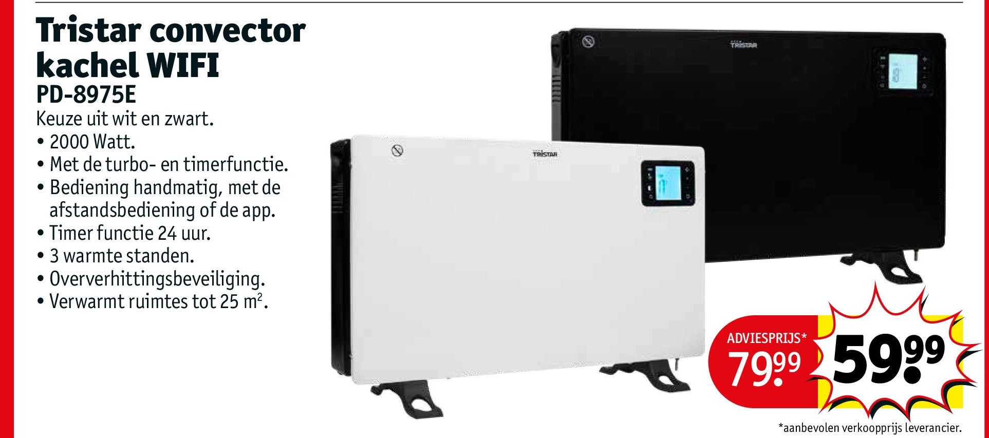 Tristar convector kachel WIFI