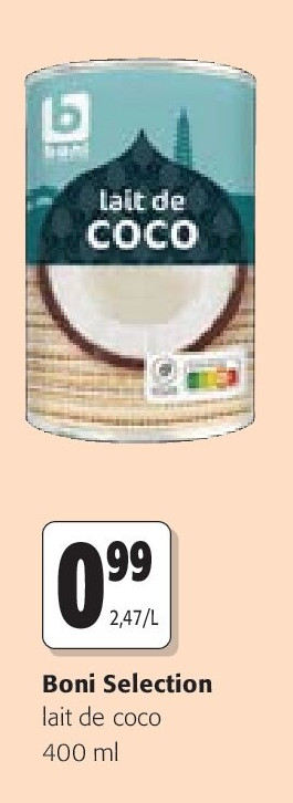 Boni Selection lait de coco 400 ml