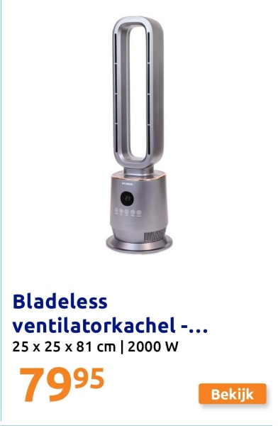 Bladeless ventilatorkachel - donkergrijs