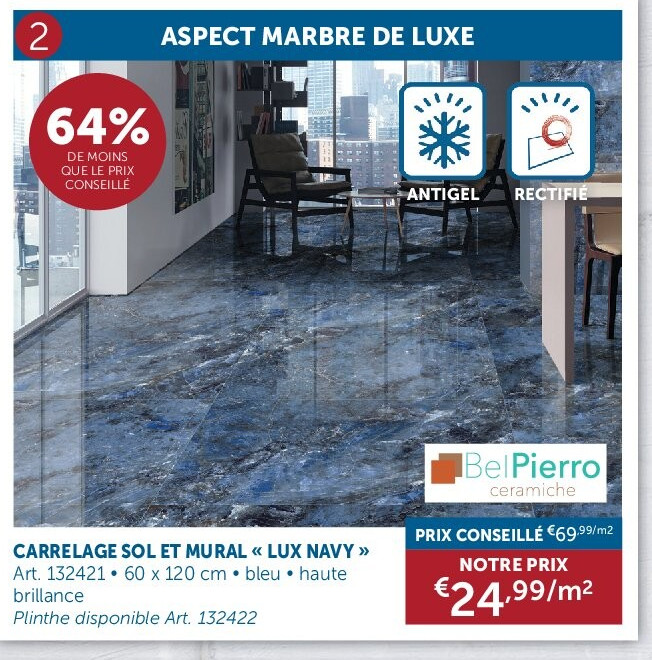 CARRELAGE SOL ET MURAL « LUX NAVY »