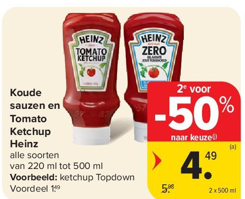 Koude sauzen en Tomato Ketchup Heinz