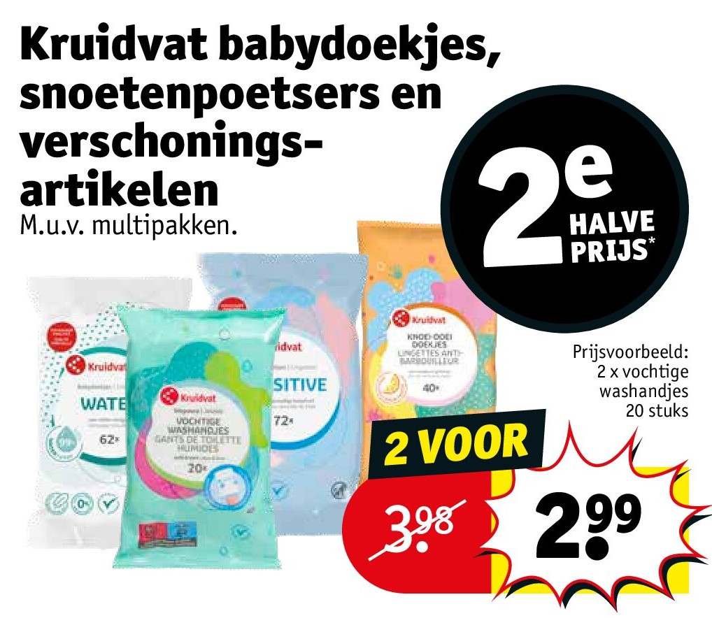 Kruidvat babydoekjes, snoetenpoetsers en verschoningsartikelen