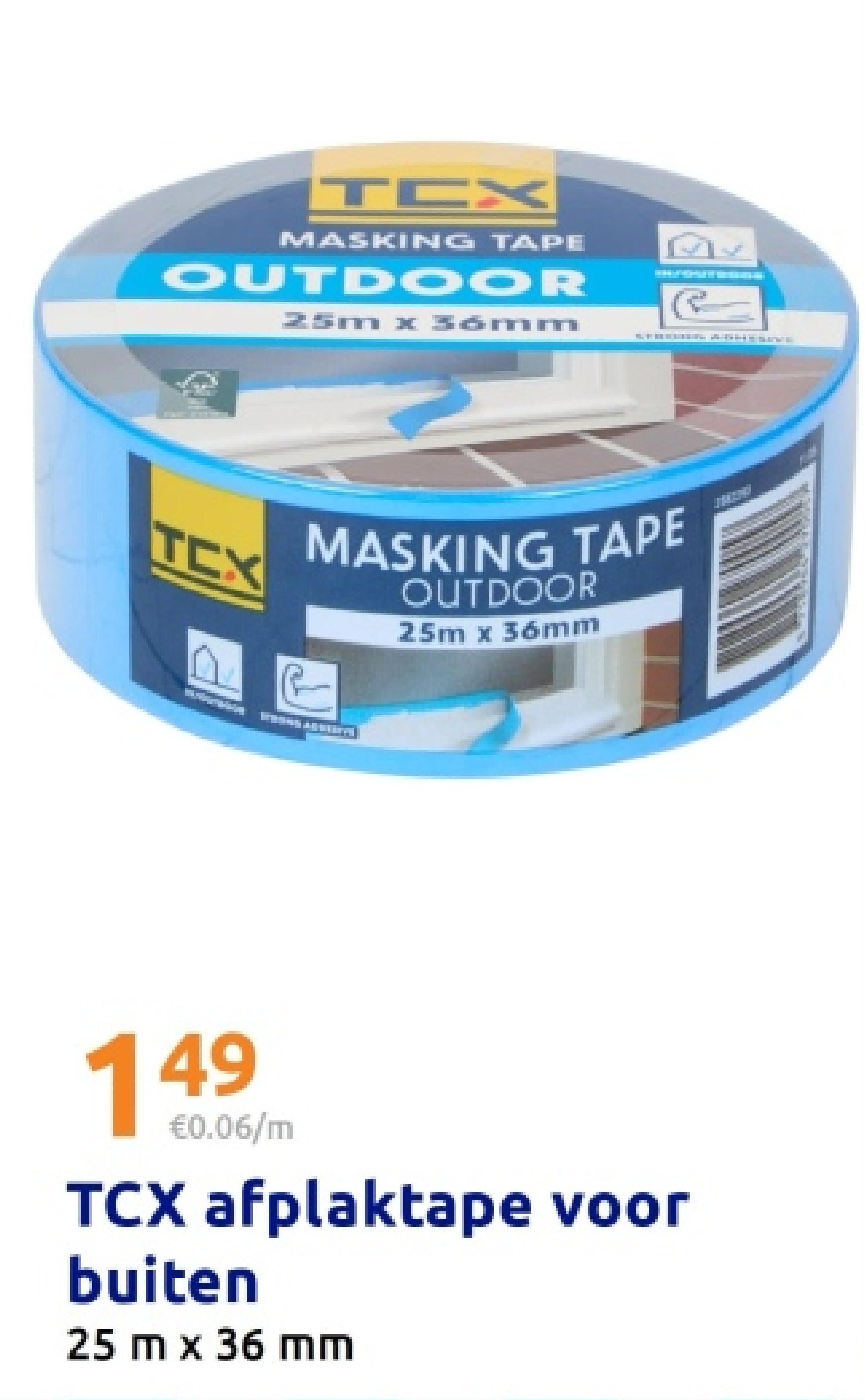 TCX afplaktape voог buiten
