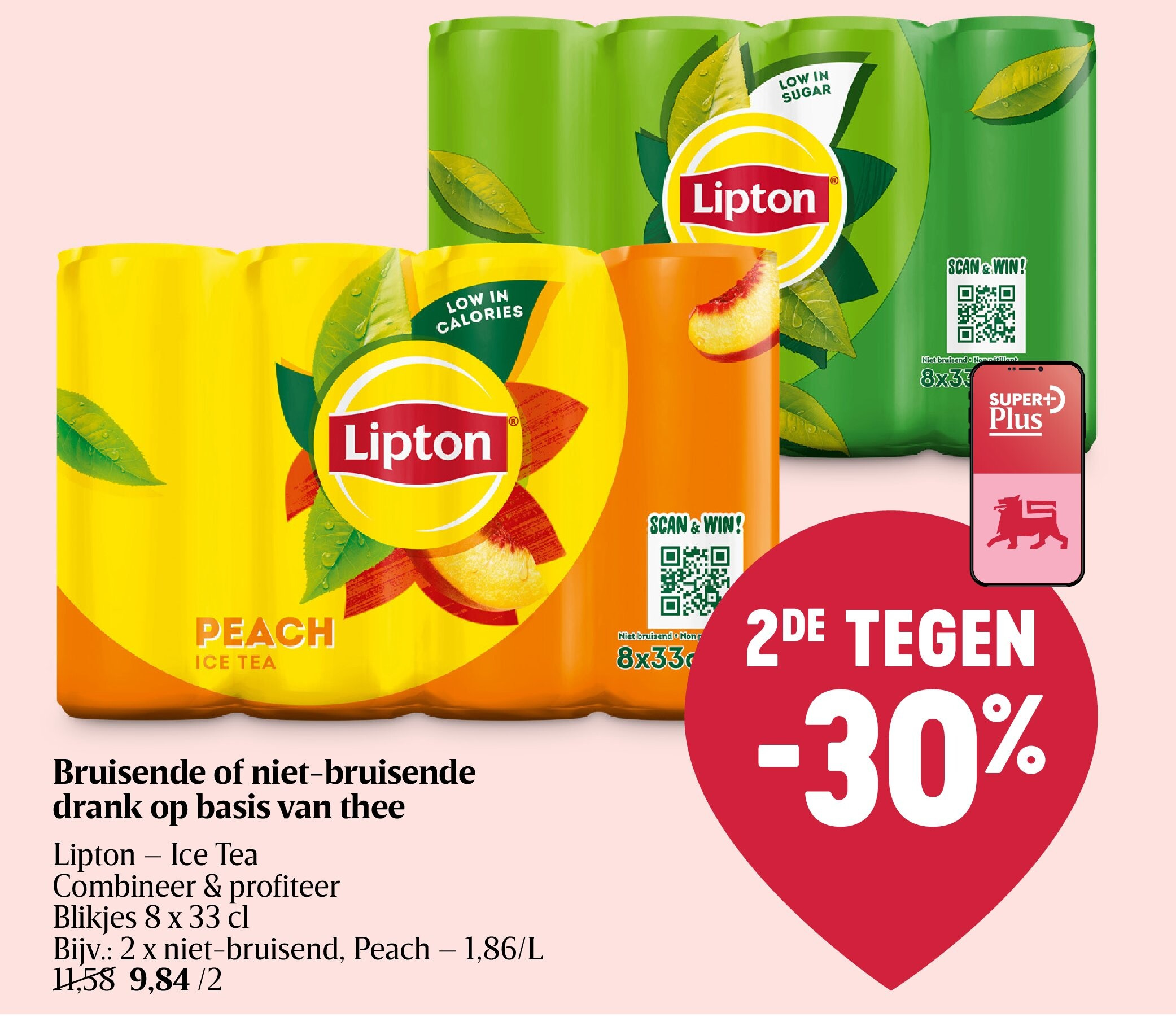 Bruisende of niet-bruisende drank op basis van thee