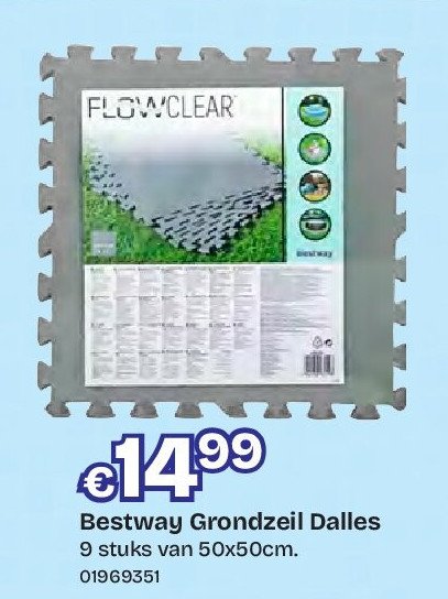 Bestway Grondzeil Dalles 9 stuks van 50x50cm.