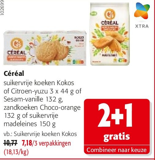 Céréal Suikervrije koeken Kokos