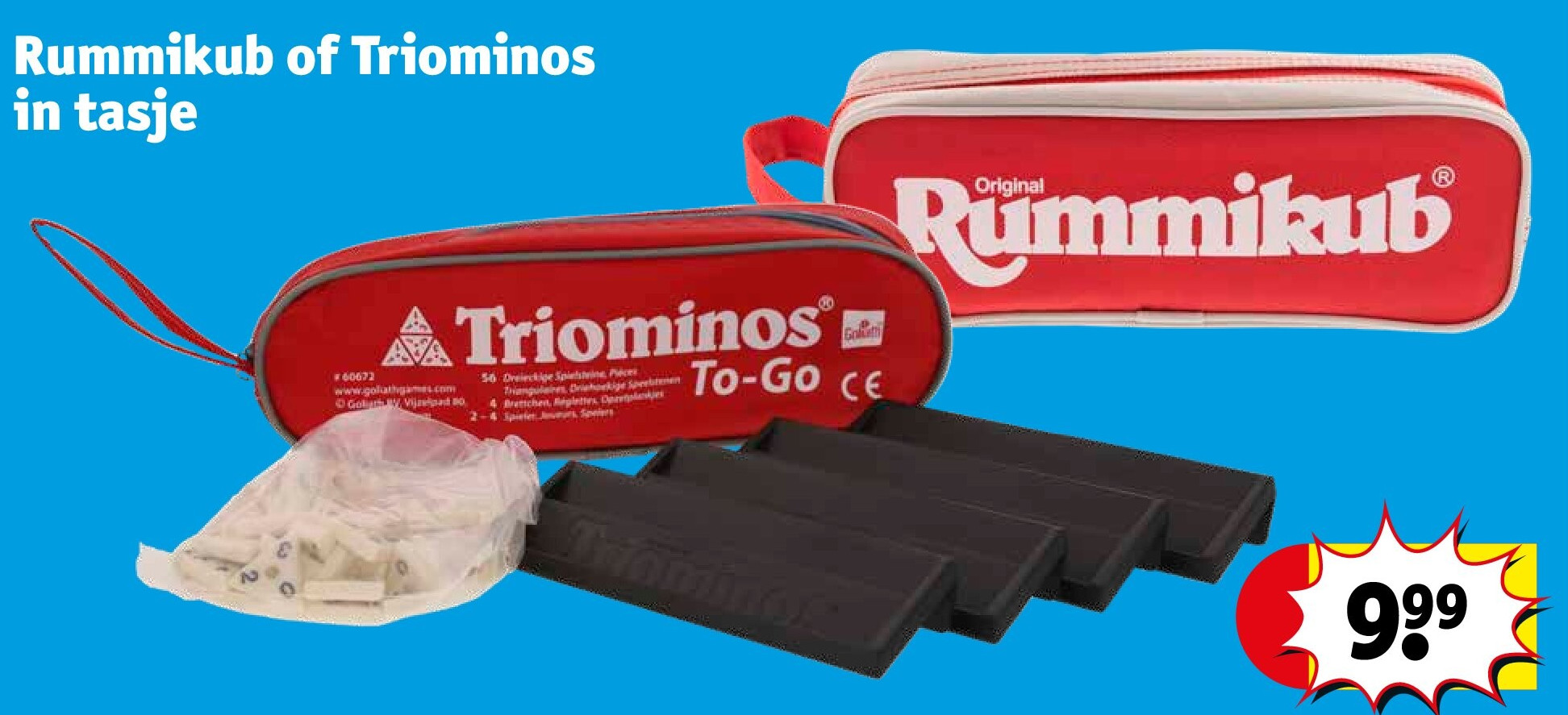 Rummikub of Triominos in tasje