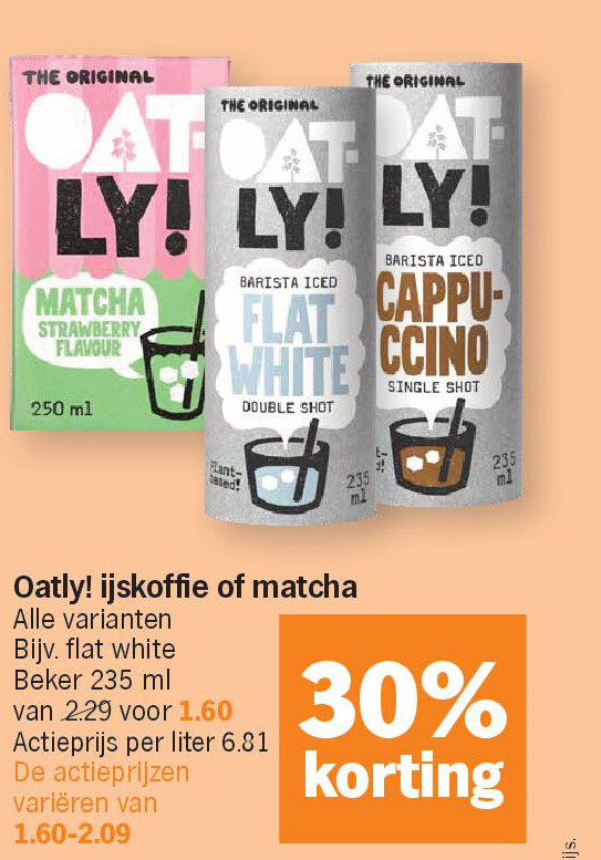 Oatly! ijskoffie of matcha
