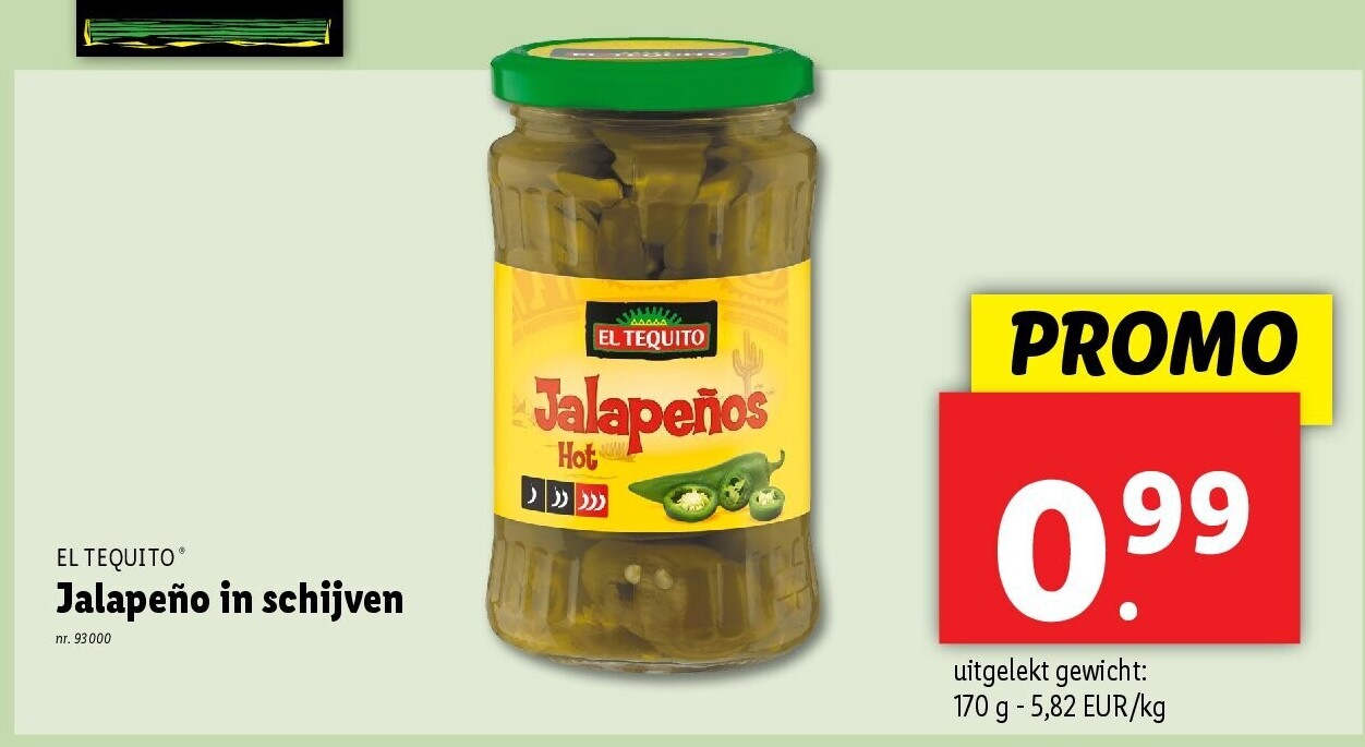 Jalapeño in schijven