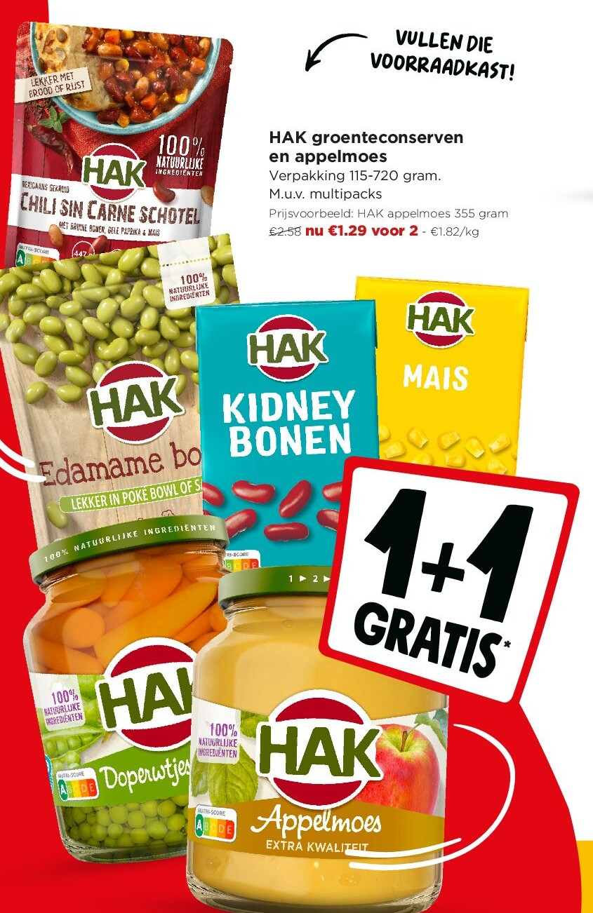 HAK groenteconserven en appelmoes