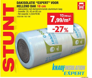 DAKISOLATIE “EXPERT” VOOR HELLEND DAK 18 cm