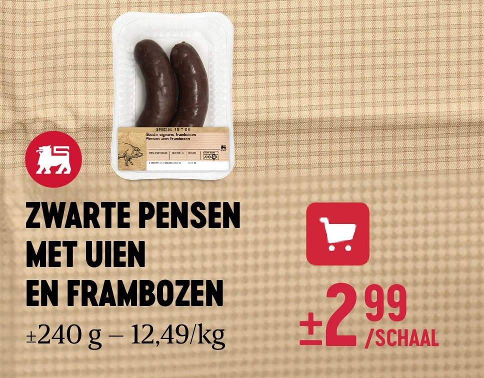 ZWARTE PENSEN MET UIEN EN FRAMBOZEN