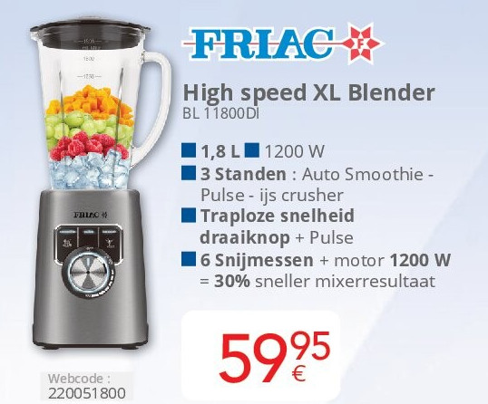 High speed XL Blender BL 11800DI