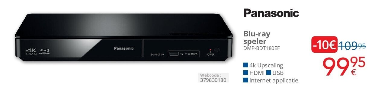 Blu-ray speler DMP-BDT180EF