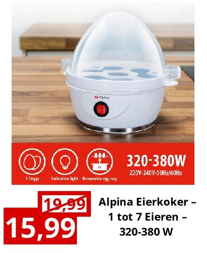 Alpina Eierkoker – 1 tot 7 Eieren – 320-380 W