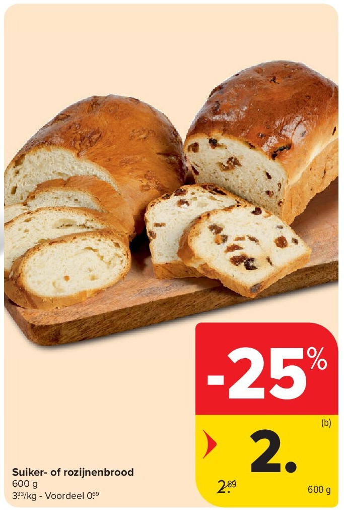Suiker- of rozijnenbrood