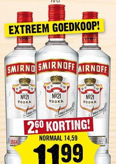 Smirnoff Vodka 70 cl