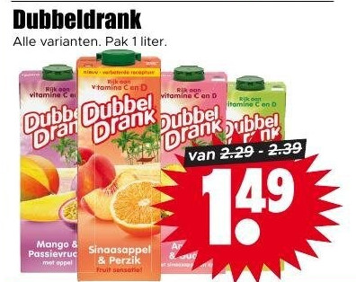 DubbelDrank pak 1 liter