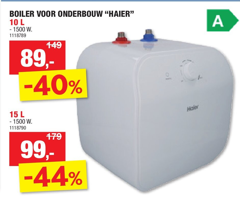 BOILER VOOR ONDERBOUW “HAIER” 10 L