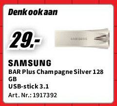 BAR Plus Champagne Silver 128 GB USB-stick 3.1