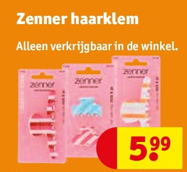 Zenner haarklem