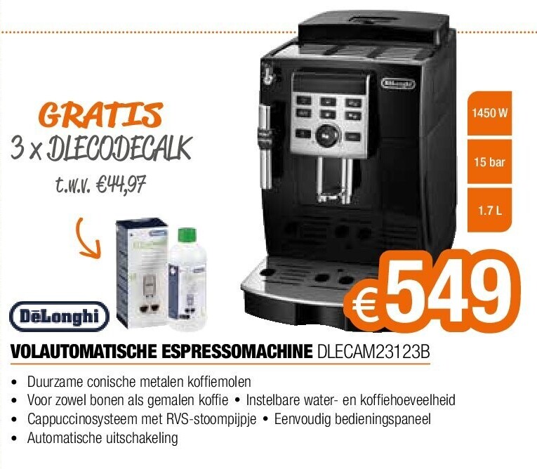 VOLAUTOMATISCHE ESPRESSOMACHINE DLECAM23123B