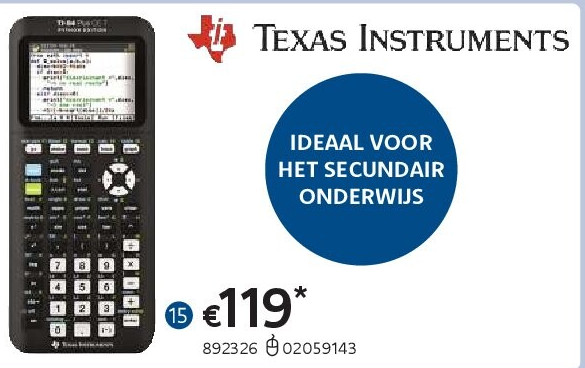 TEXAS INSTRUMENTS REKENMACHINE TI-84 PLUS CE-T PYTHON