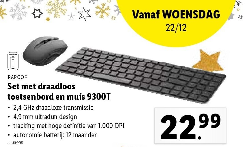 Set met draadloos toetsenbord en muis 9300T