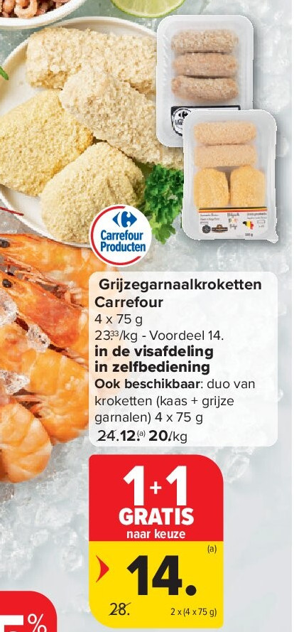 Grijzegarnaalkroketten Carrefour