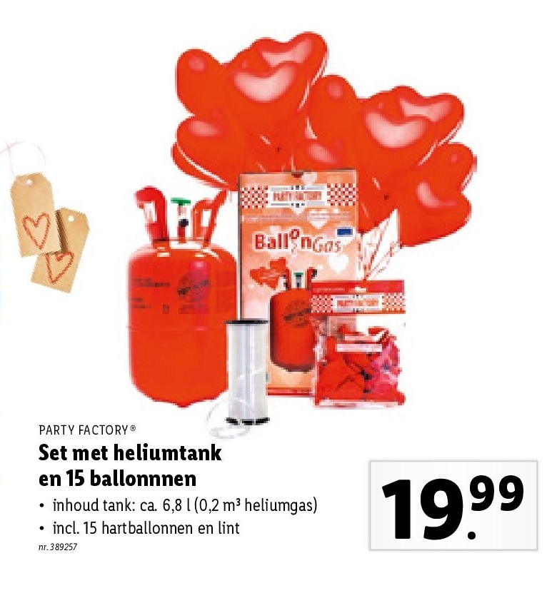 Set met heliumtank en 15 ballonnnen