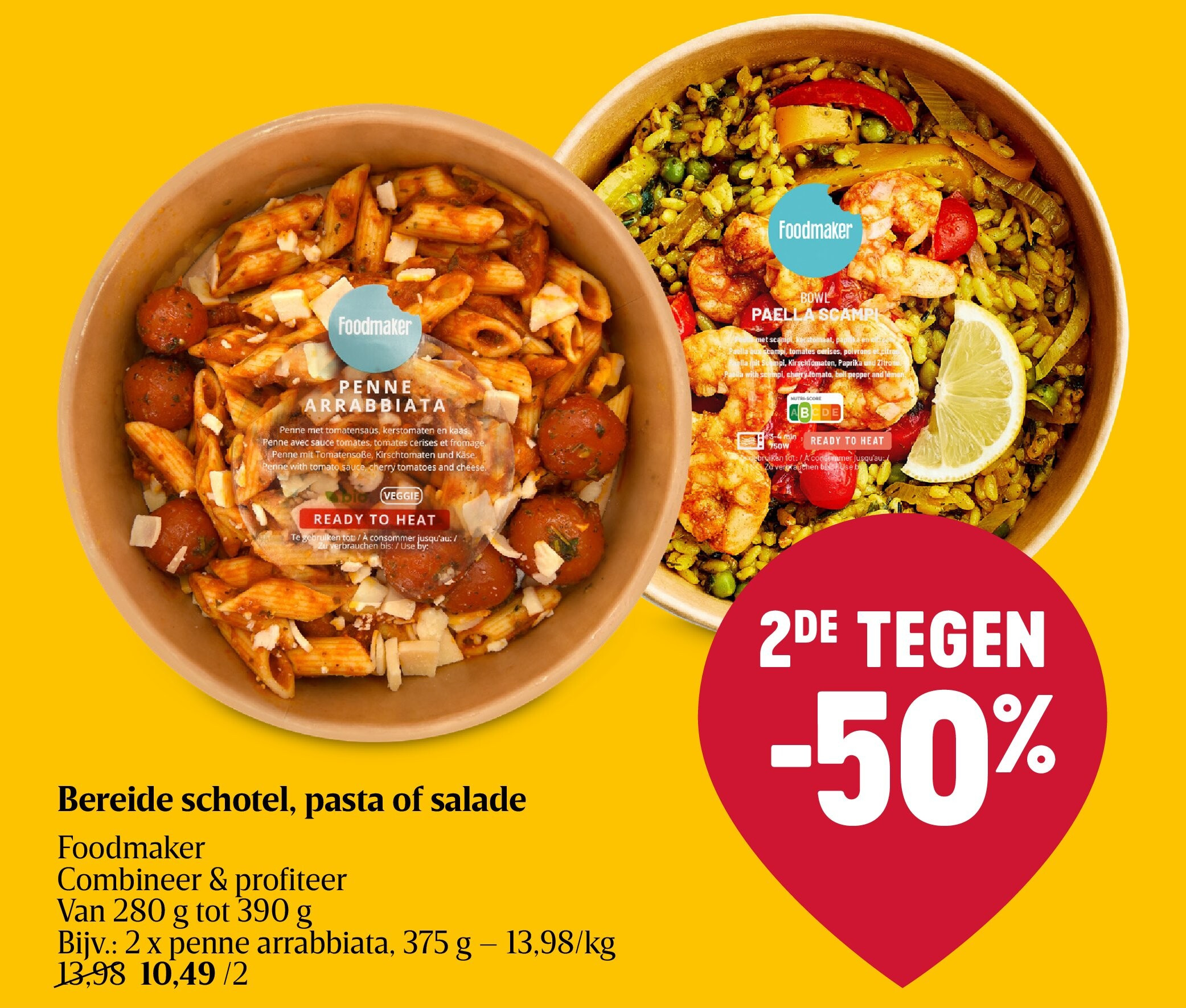 Bereide schotel, pasta of salade