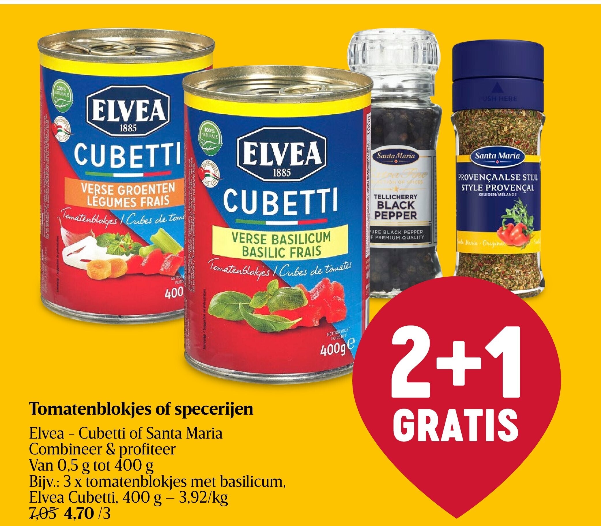 Tomatenblokjes of specerijen