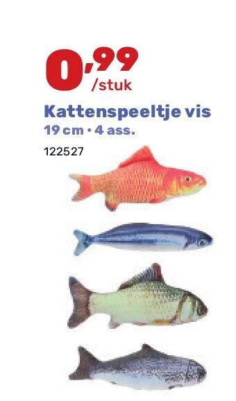 Kattenspeeltje vis 19 cm • 4 ass.