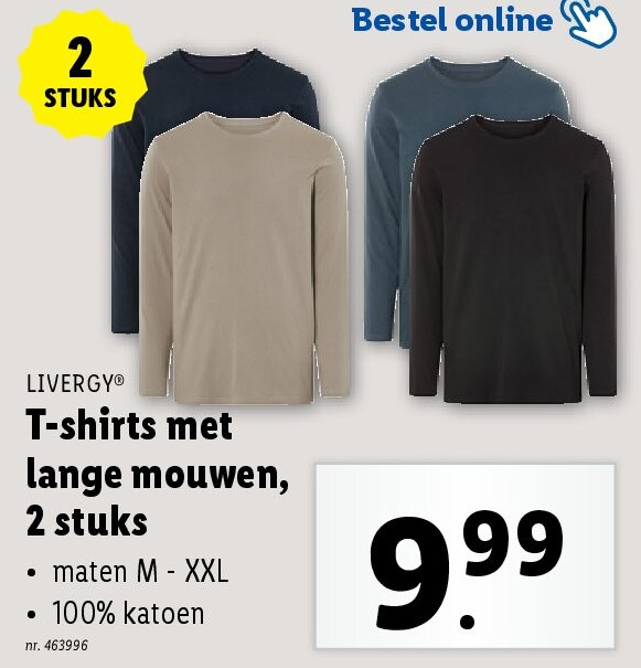 T-shirts met lange mouwen, 2 stuks