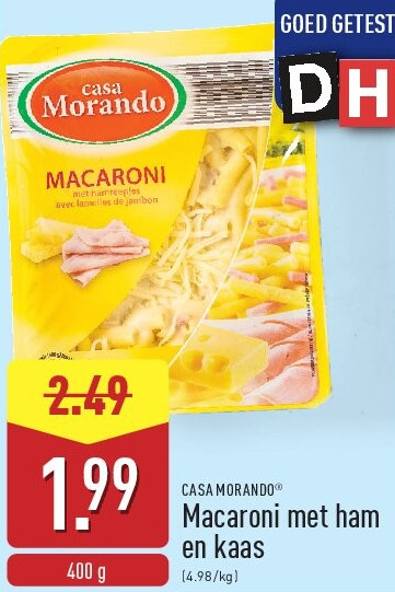 Macaroni met ham en kaas