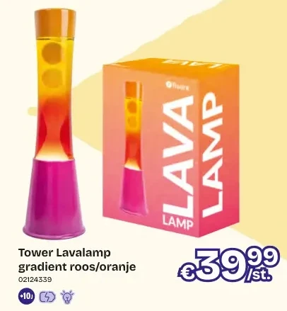 Tower Lavalamp gradient roos/oranje