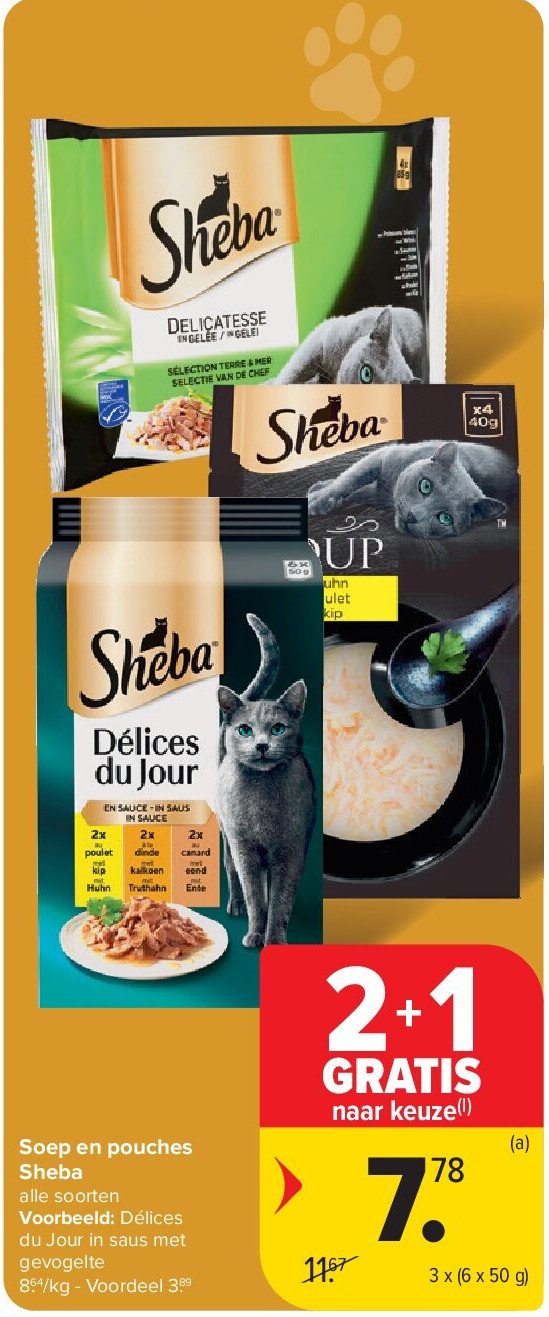 Soep en pouches Sheba