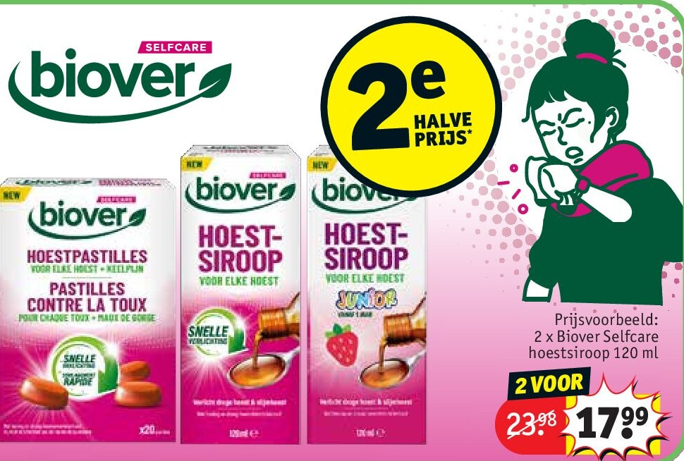 2 x Biover Selfcare hoestsiroop 120 ml