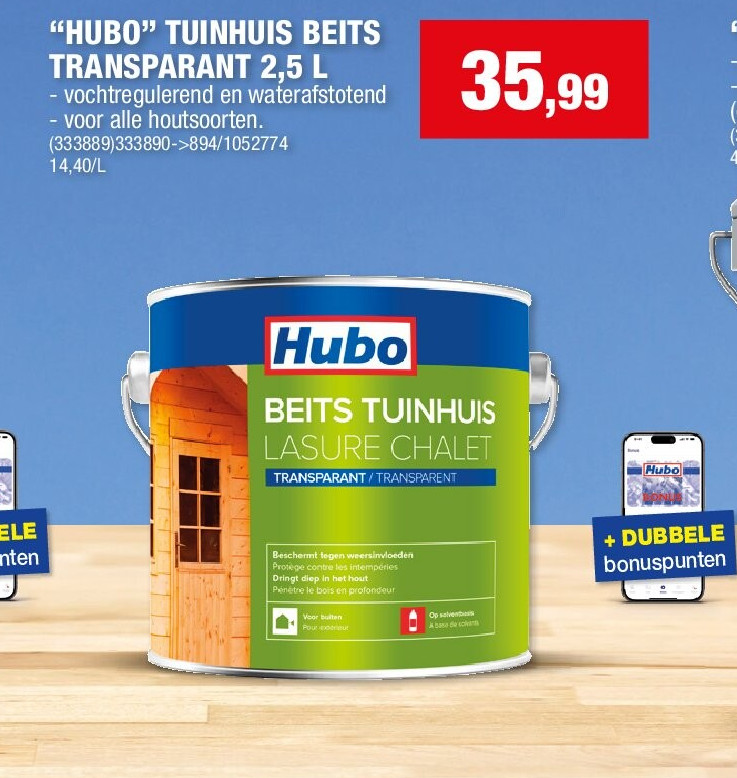 “HUBO” TUINHUIS BEITS TRANSPARANT 2,5 L