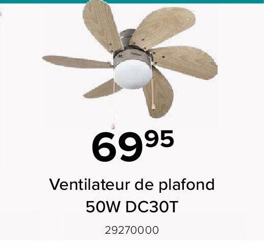 Ventilateur de plafond 50W DC30T