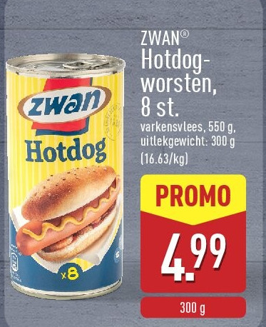 Hotdog worsten, 8st.