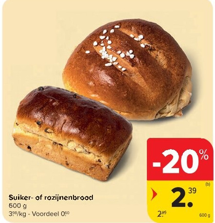 Suiker- of rozijnenbrood