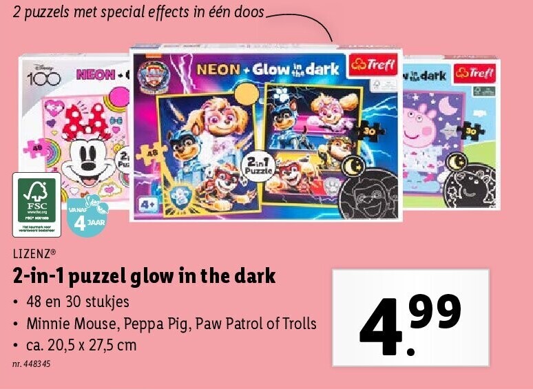 2-in-1 puzzel glow in the dark