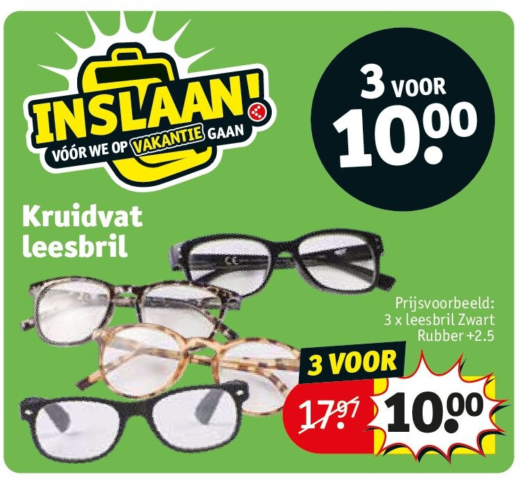 3 x leesbril Zwart Rubber +2.5