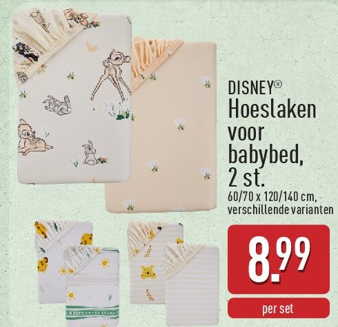 Hoeslaken voor babybed, 2st.