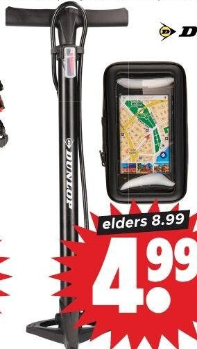 Dunlop fietspomp of smartphonehouder