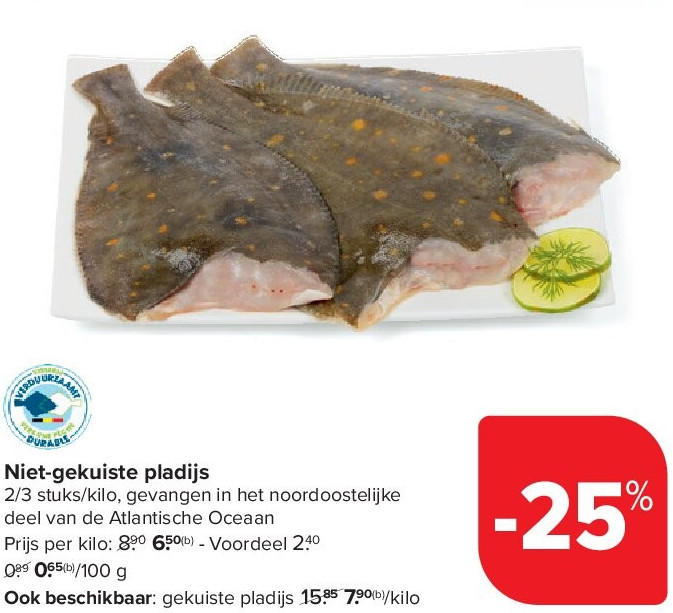 Niet-gekuiste pladijs