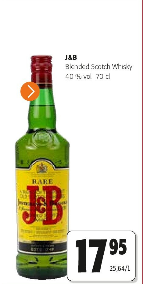 J&B Blended Scotch Whisky 40 % vol 70 cl